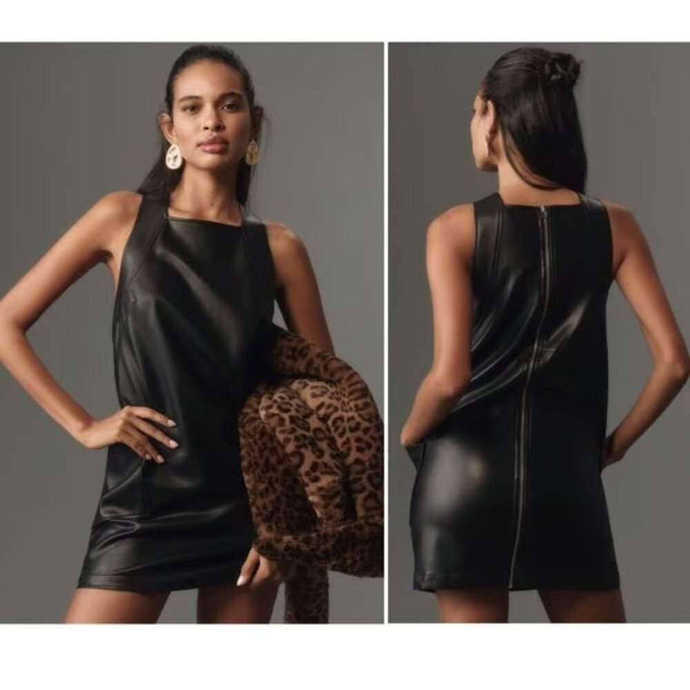 NWT Maeve Vegan Leather Shift Dress